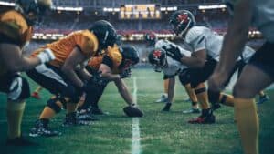Football players after preventive sports dentistry treatment in West Orange